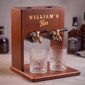 Personalized Wood Liquor Dispenser, Housewarming Gift, Personalized Dispenser, Gift for Dad, Gift for Couples, Bourbon Decanter image 12