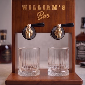 Personalized Wood Liquor Dispenser, Housewarming Gift, Personalized Dispenser, Gift for Dad, Gift for Couples, Bourbon Decanter image 7