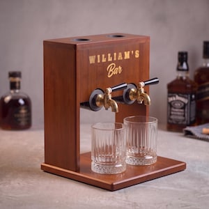 Personalized Wood Liquor Dispenser, Housewarming Gift, Personalized Dispenser, Gift for Dad, Gift for Couples, Bourbon Decanter image 11