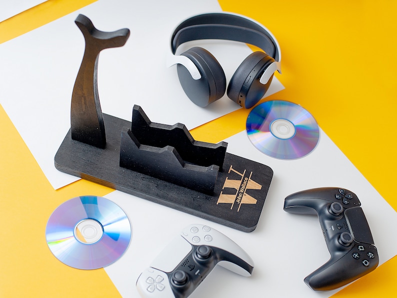 Personalized Wooden Headphones Holder and Controller Stand Etsy