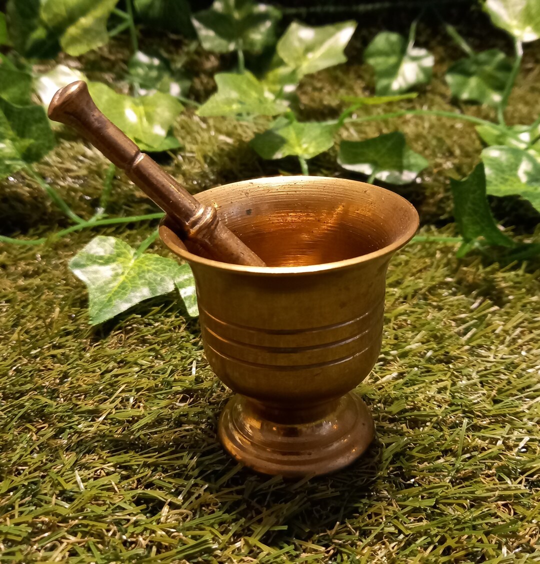 Vintage Brass Pestle and Mortar Etsy