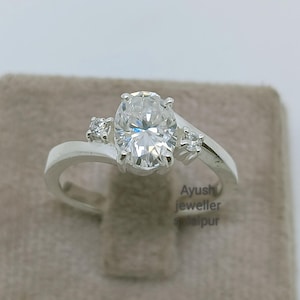 Vintage Oval Diamond Engagement Ring Unique Moissanite Wedding Ring 925 sterling silver Natural gemstone Dainty Promise Ring for Women by