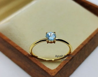 Handmade Blue Topaz Ring: 14k Gold Filled Gemstone Ring