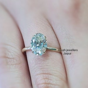 Oval Engagement ring Promise ring Gold 925 Sterling Silver ring Travel ring Wedding ring Moissanite diamond ring Solitaire ring Gift for her