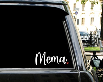 Mema Decal with heart, Mema Sticker, Mema Decal, Mema Water Bottle Decal, Mema Car Decal, Mema Laptop Decal,Mema Tumbler Decal