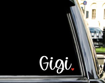 Gigi Decal with Heart: Personalized Vinyl Sticker