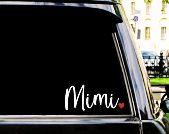 Mimi Heart Decal: Personalized Vinyl Sticker for Tumbler, Laptop, Car