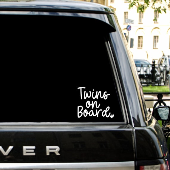 Twins On Board Vinyl Decal: New Baby Car Sticker