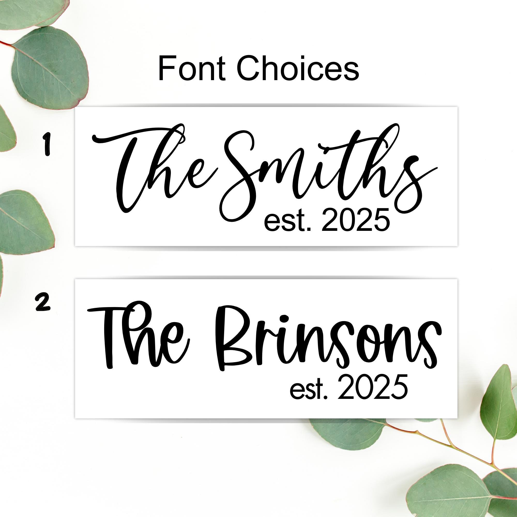 Personalized Last Name Vinyl Decal | Family Name, Established Date - Etsy