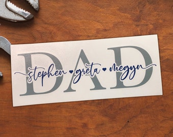 Personalized Father's Day Vinyl Decal: Custom Name Dad Gift
