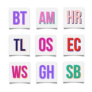 Two-Tone Initial Vinyl Decal: Preppy Monogram Sticker