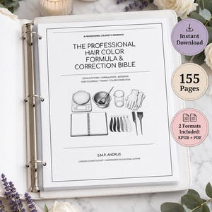 Professionell hårfärgsformel och korrigeringsbibel e-bok, kosmetologiguide PDF + EPUB, referens för salongsfärgare