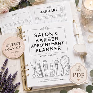 Salon Barber Appointment Planner, Weekly Hourly Schedule, Cosmetologist Business (PDF Download)