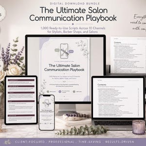 Libro electrónico con guiones de comunicación para salones de belleza: 1000 mensajes para clientes (PDF, EPUB)