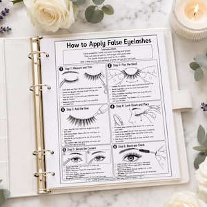DIY False Eyelash Application Guide | How to Apply Fake Lashes PDF | Home Beauty Tutorial