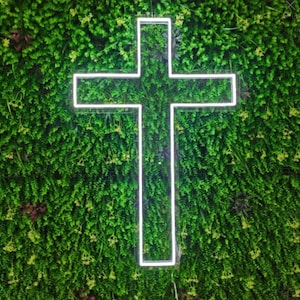 Holy Cross Neon Sign ~ Jesus Cross Neon Sign ~ Church Decor For Wedding ~ Christian Wall Art~ Home Decor