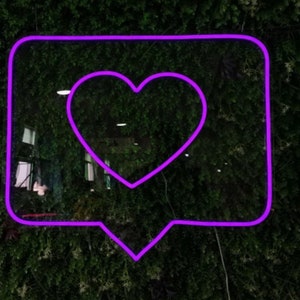 Instagram Heart Neon Sign ~ Custom Neon Sign ~  Bedroom Neon Sign ~  Salon Decor ~ Heart Neon Sign For Events