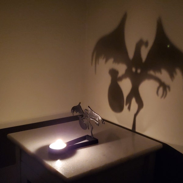 Cryptid Christmas: Merry Mothman! Shadow Caster (Tealight Candle Sold Separately) *Buy Any 2 KeaLites & Get Free Shipping!* -Unique Gift-