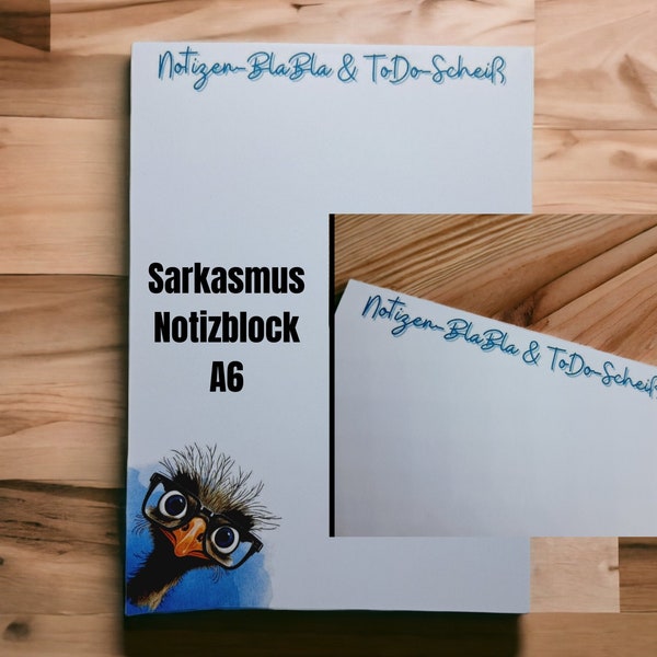 Sarkasmus Notizblock A6 | Lustiges Büro Gadget | Bürobedarf | Notizen | Notes | ToDo Liste | Kleines Geschenk | Büro Geschenk Kollege