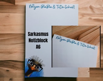 Sarkasmus Notizblock A6 | Lustiges Büro Gadget | Bürobedarf | Notizen | Notes | ToDo Liste | Kleines Geschenk | Büro Geschenk Kollege