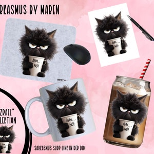 Tasse Grinch Katze – Mit Lustigem „Nö“-Spruch, Beidseitig Bedruckt, Spülmaschinenfest, Perfekt Als Weihnachtsgeschenk Für Anti-Weihnachtsmuffel, In Grün