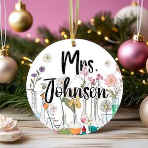 Personalized Science Teacher Ornament, Lab Teacher Gift, Christmas Ornament Teacher Gift, Teacher Appreciation Gift, Teacher Christmas Gift