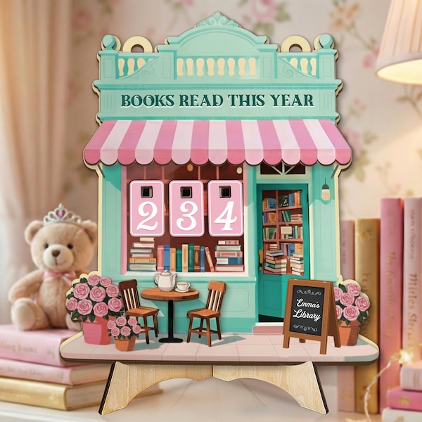 Custom Rose Books Read This Year Counter, Vintage Book Read Tracker, Floral Book Lover Gift, Reading Tracker, Bookstore Library Decor Flower