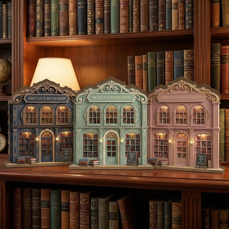 Personalized Reading Mini Bookshop Decor, Custom Vintage Books Read ...