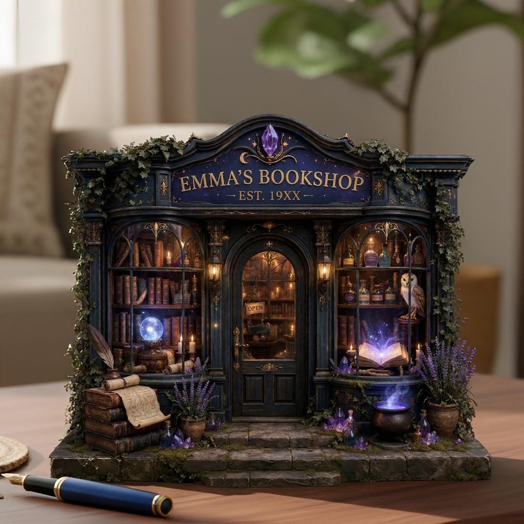 Custom Magical Book Nook Flat Bookshop Sign, Fantasy Bookstore ...