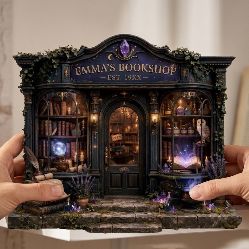 Custom Magical Book Nook Flat Bookshop Sign, Fantasy Bookstore ...