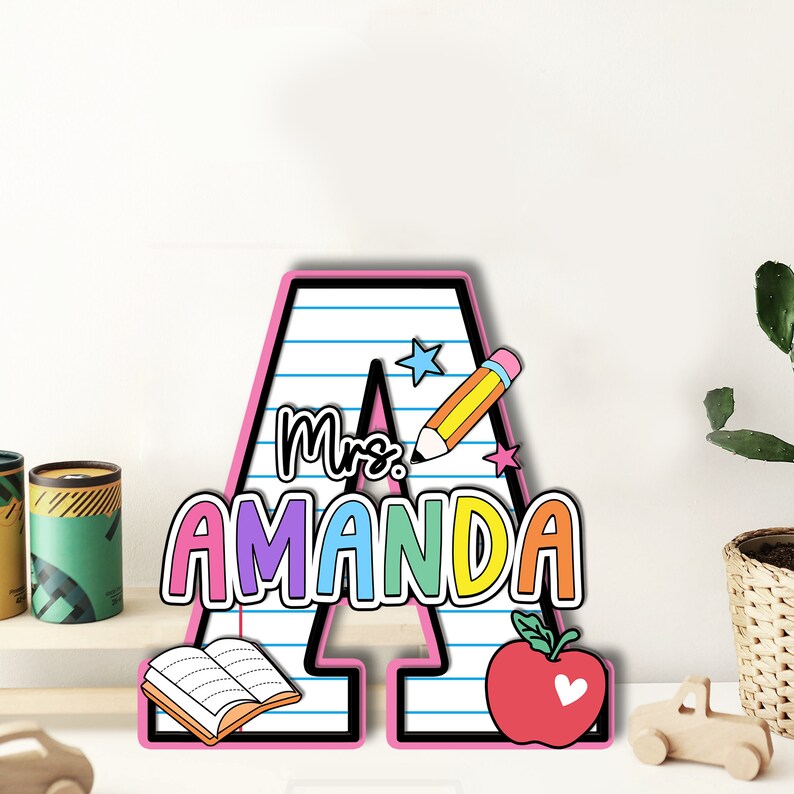 Personalized Classroom 3D Wood Art, 2 Layer Art Piece Door Sign for ...