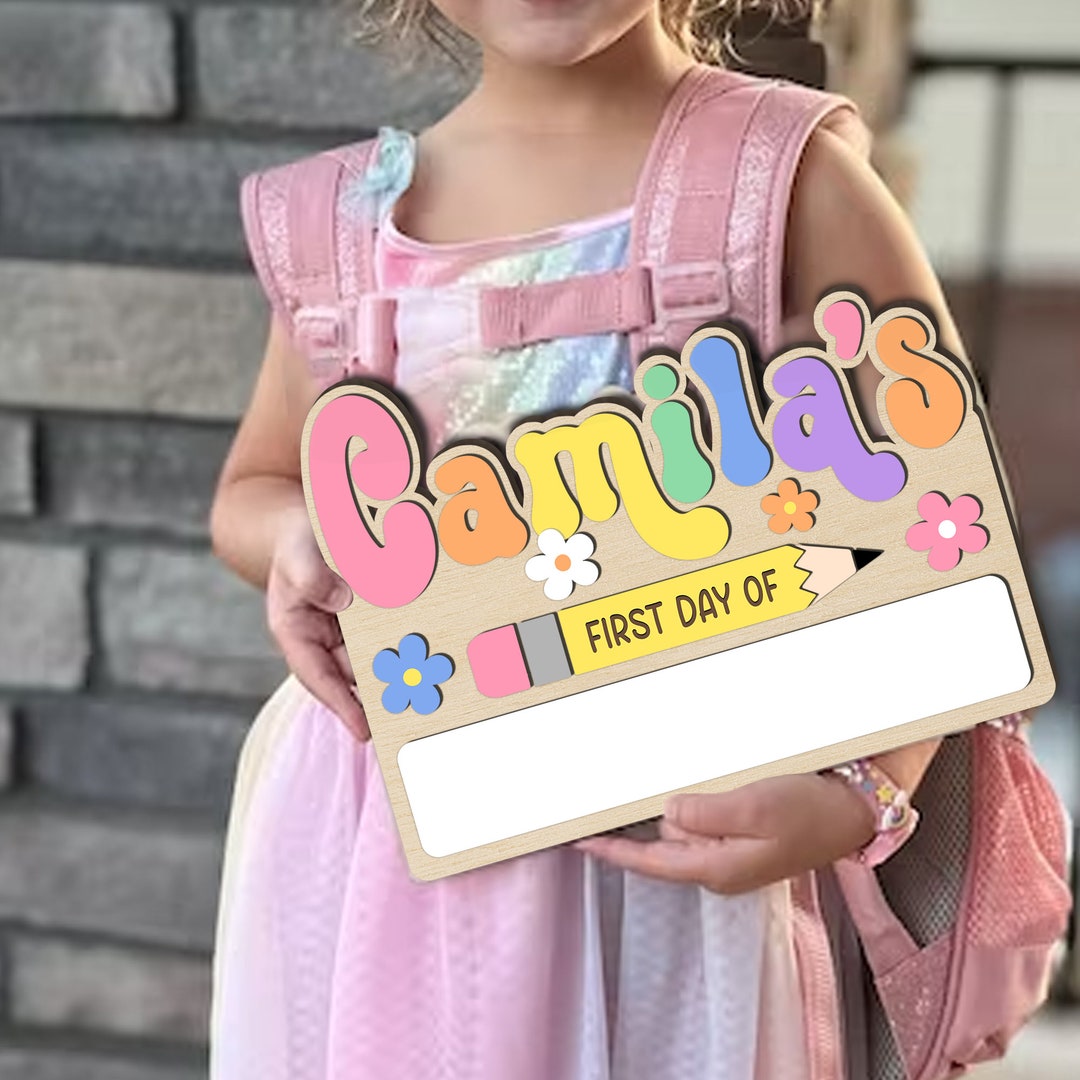 Kid Name 3D Wood Art, 2 Layer Art Piece Name for First Day of School ...
