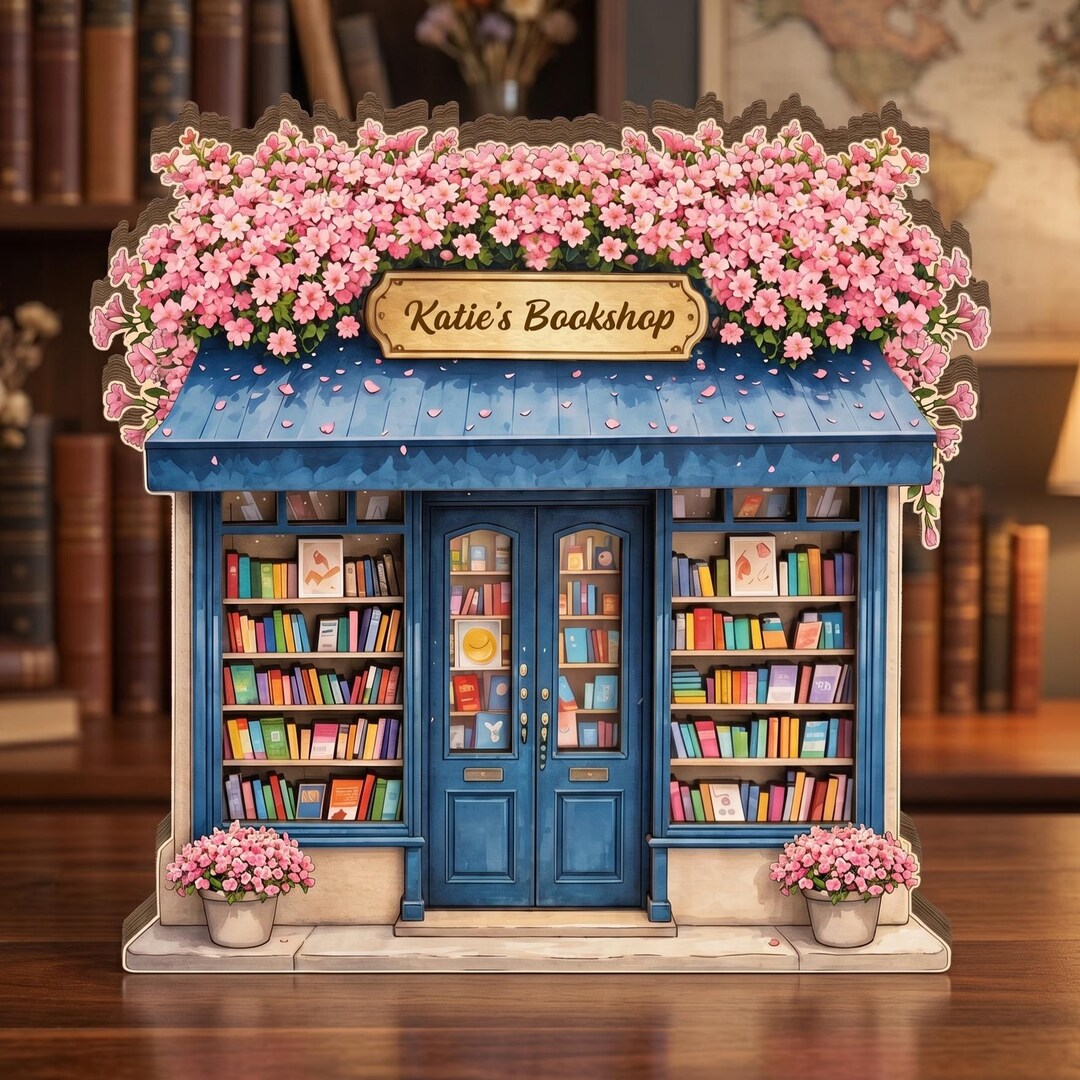 Personalized Bookshop Sign, Miniature Wooden Cottagecore Decor, Custom ...