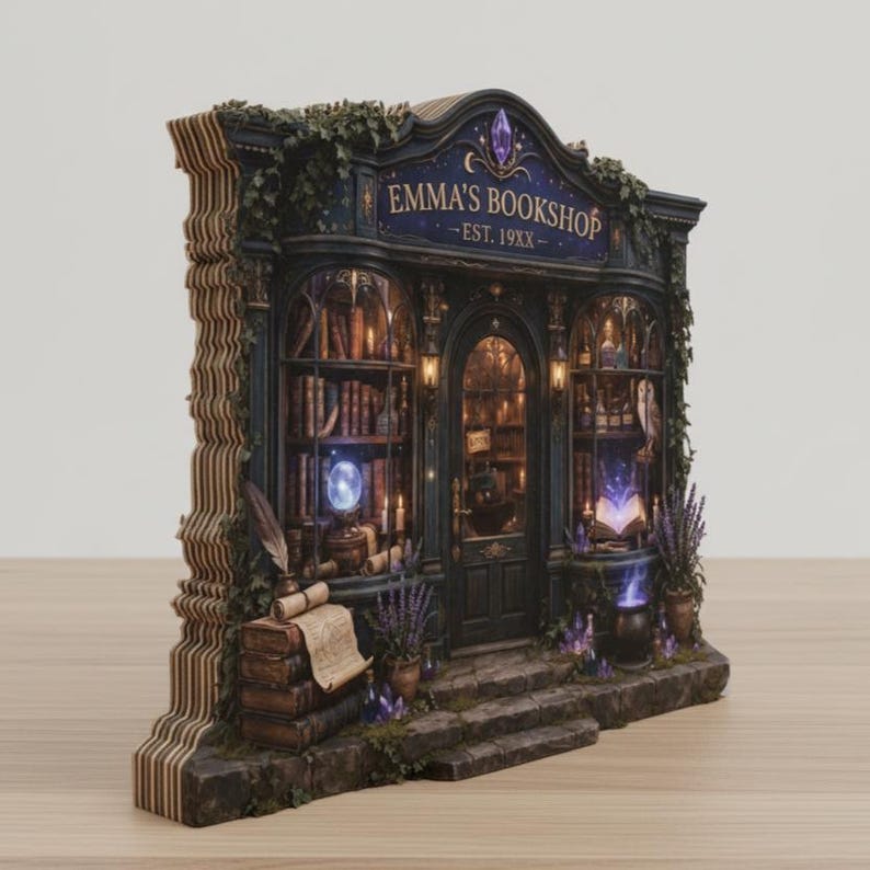Custom Magical Book Nook Flat Bookshop Sign, Fantasy Bookstore ...