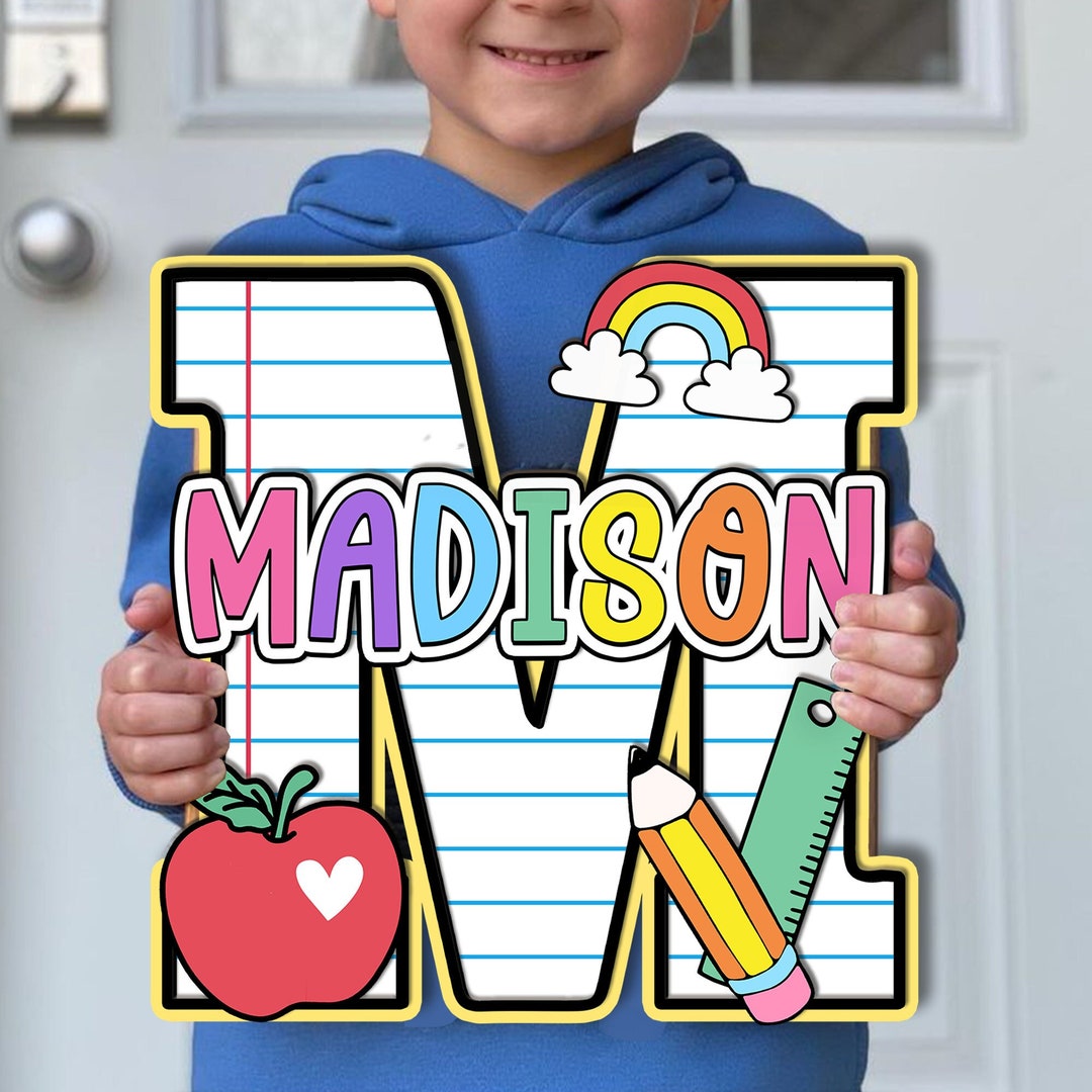 Kid Name 3D Wood Art, 2 Layer Art Piece Name Kid for First Day of ...