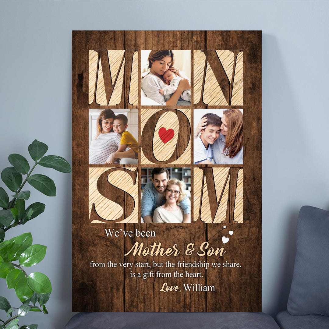 Personalized Unframed Wall Art Mother and Son, Mother's Day Gift ...