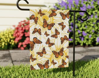 F*ck Trump No Monarchs Butterfly Garden Flag, Funny Political Yard Flag, Anti Trump Outdoor Decor, Butterfly Garden Decor, Liberal Lawn Flag