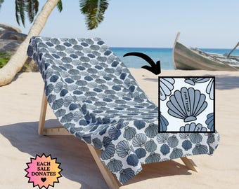Subtle F*ck Trump Seashell Beach Towel, Funny Political Towel, Coastal Pool Towel, Nautical Beach Gift, Sarcastic Liberal Gift, FDT Towel