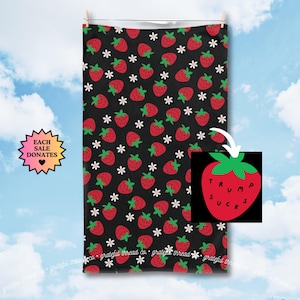 Subtle Trump Sucks Strawberry Hand Towel, Funny Political Home Decor, Berry Kitchen Towel, Hostess Gift, Sarcastic Liberal Gift, FDT Towel