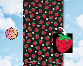 Subtle Trump Sucks Strawberry Hand Towel, Funny Political Home Decor, Berry Kitchen Towel, Hostess Gift, Sarcastic Liberal Gift, FDT Towel
