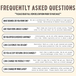 a poster with the words frequently asked questions