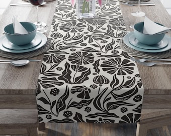 Subtle F*ck Trump Modern Flower Table Runner, Minimalist Kitchen Decor, Anti Trump Table Decor, Funny Political Home Decor, Liberal Gift