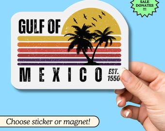 Gulf of Mexico Sticker / Magnet, Subtle Anti Trump Bumper Sticker, Gulf of Mexico Est 1550, Political Magnet, Funny Liberal Gift, Gulf Coast