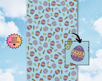 F*ck Trump Easter Hand Towel, Funny Political Home Decor, Happy Easter Kitchen Bath Towel, Subtle Hidden Message, Liberal Gift, FDT Towel