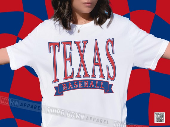 Classic Texas Baseball T-shirt Vintage-style Rangers Baseball 