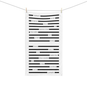 Redacted Epstein Files F*ck Trump Hand Towel, Funny Political Home Decor, Progressive Liberal Gift, FDT Towel, Sarcastic Kitchen Towel image 4
