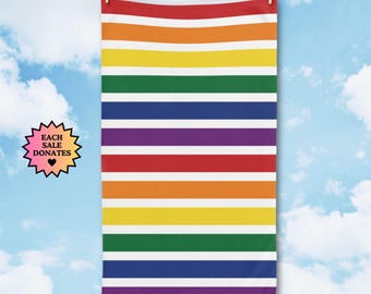 LGBTQ Rainbow Hand Towel, Rainbow Home Decor, Queer Kitchen Bath Towel, LGBTQ Ally Gift, Pride Month Decor, Protect Trans Kids, Liberal Gift