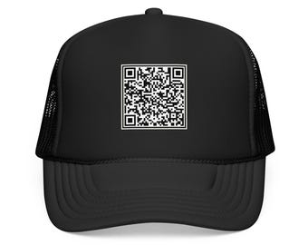 F*ck Trump QR Code Foam Trucker Hat, Funny Political Hat, Anti Trump Snapback Cap, Protest Trucker Hat, Liberal Statement Hat