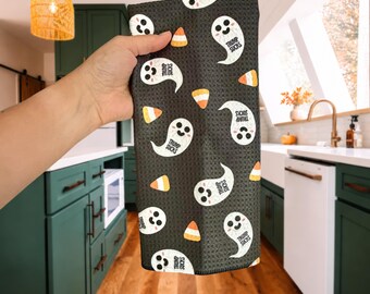 Trump Sucks Halloween Ghost Waffle Weave Kitchen Towel, Funny Political Dish Towel, Anti Trump Decor, Subtle FDT Tea Towel, Liberal Gift