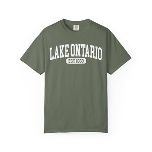 Lake Ontario Est. 1660 T-Shirt, Funny Canada Trump Tariff Shirt, Great Lakes Political Satire Tee, Canadian Lake Lover Gift, Lake of America image 15